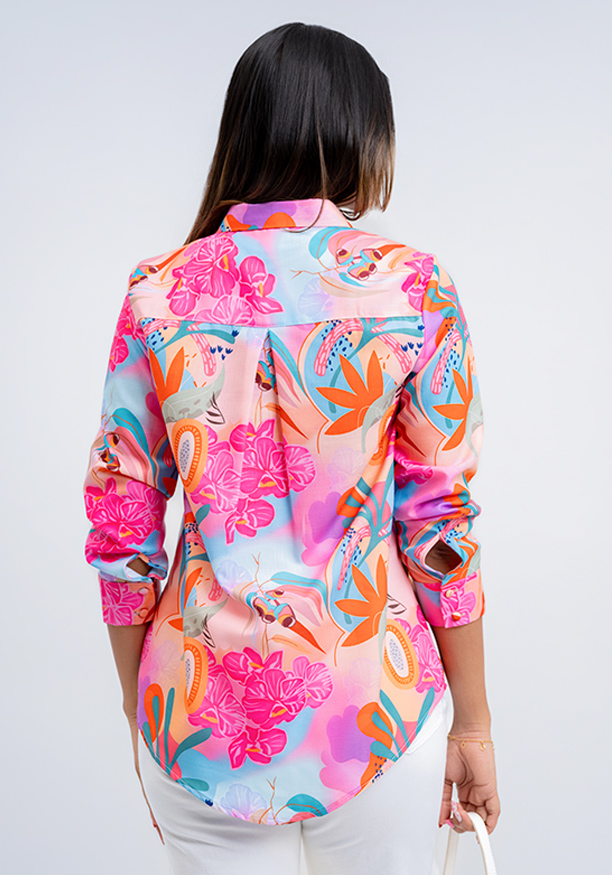 LISA PINK PRINTED BLOUSE 